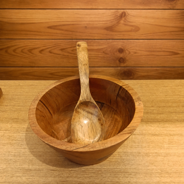 Acacia Wood Soup Bowl with Spoon