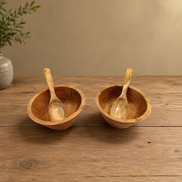 Acacia Wood Soup Bowl with Spoon