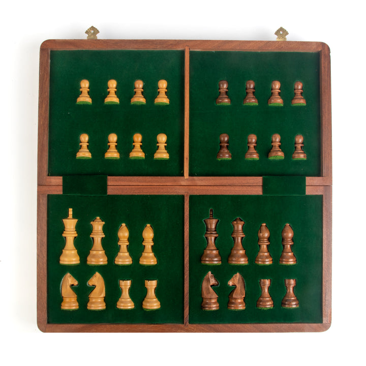 Wooden Non Magnetic Folding Chessboard - 16" X 16"