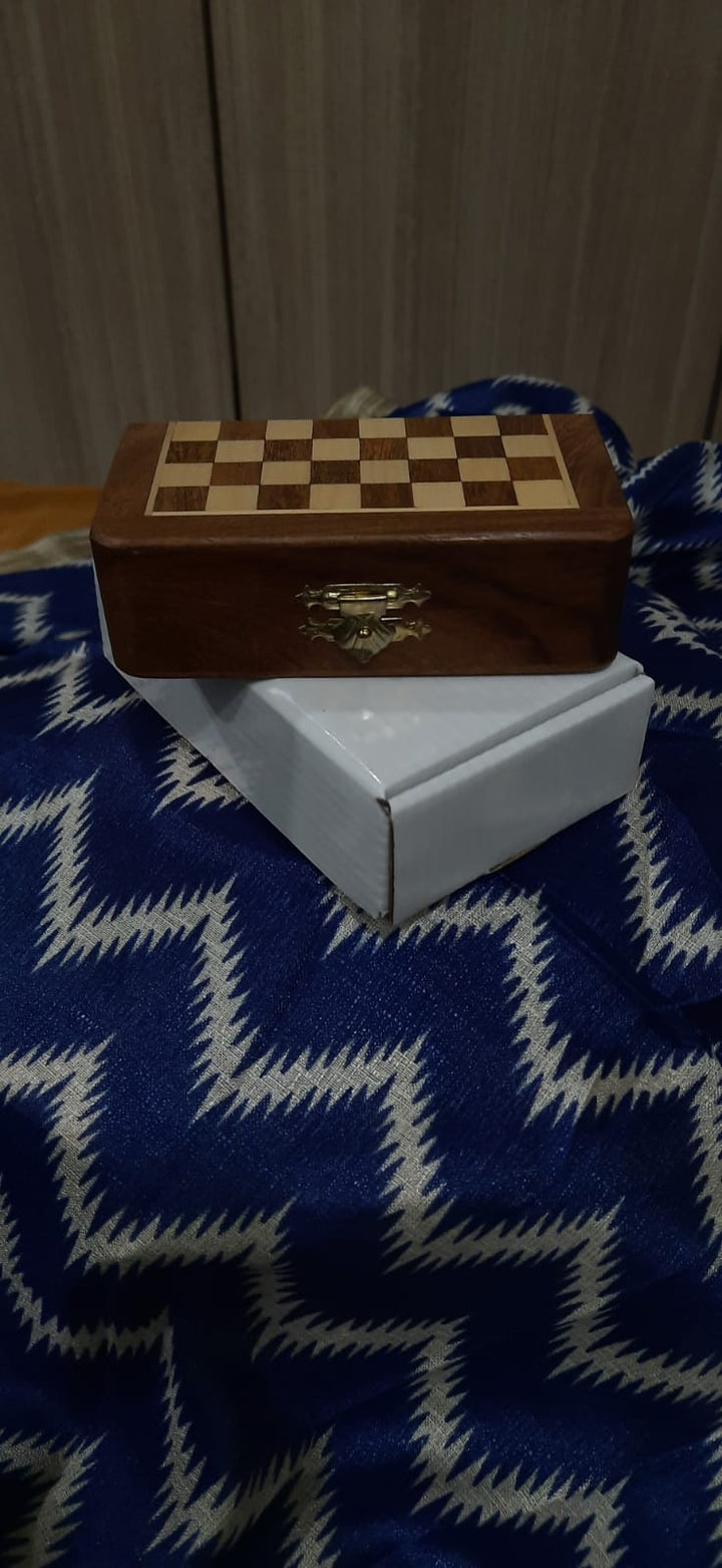 Wooden Magnetic Folding Chessboard - 5" X 5"