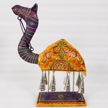 Wooden Camel Décor with Bells
