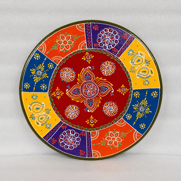 Wooden Round Charang/Chowki- Red