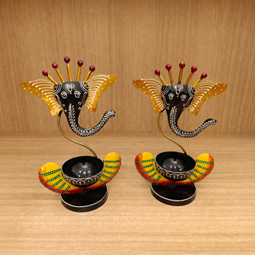 Ganesh Tealights – Yellow and Black Combo