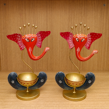 Ganesh Tealights – Red and Gold Combo
