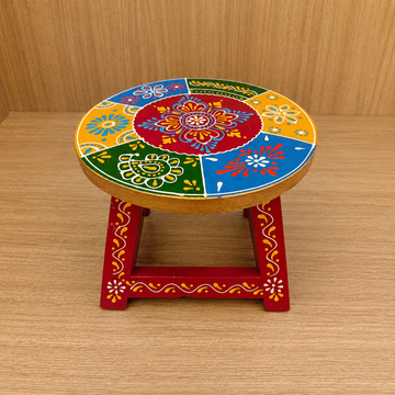 Round Multicolor Stool – Red