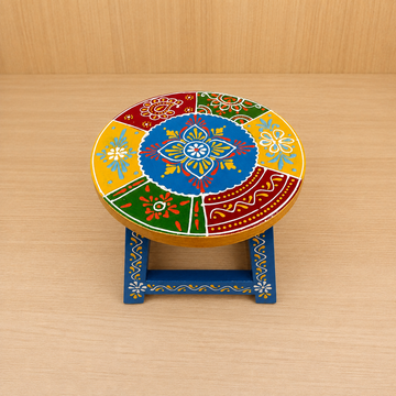 Round Multicolor Stool –Blue