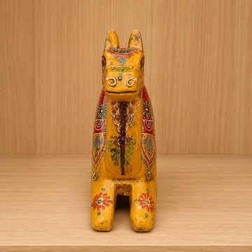 Hand-Painted Rajasthani Camel with Bell – Yellow
