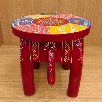 Elephant Stool Red Multicolour 2