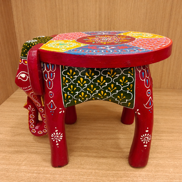 Elephant Stool Red Multicolour 2