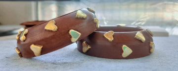 Golden Heart Bangles (Set of 2)