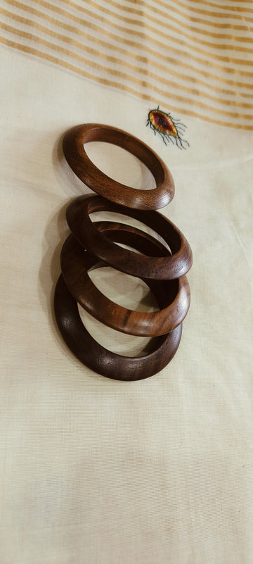 Wooden Bangles - V Design (Set of 4)