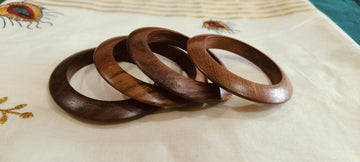 Wooden Bangles - V Design (Set of 4)