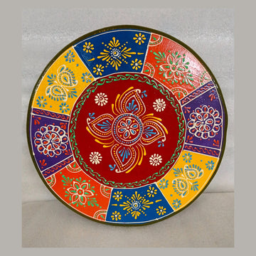 Wooden Round Charang/Chowki- Red
