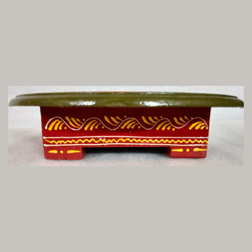 Wooden Round Charang/Chowki- Red