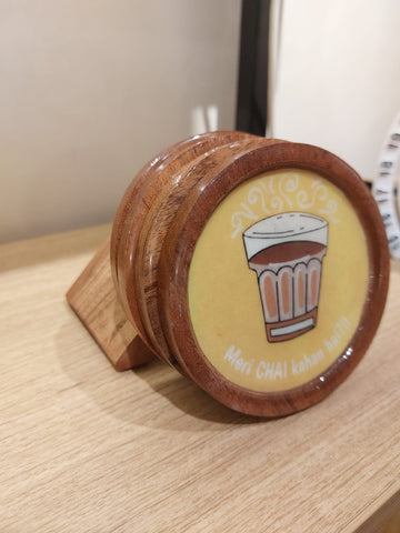 Wooden Coaster (Meri Chai Kaha Hai Edition)