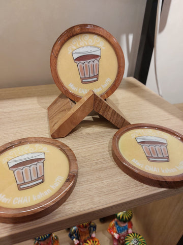 Wooden Coaster (Meri Chai Kaha Hai Edition)