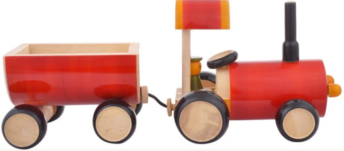 Wooden Tractor with Trailer