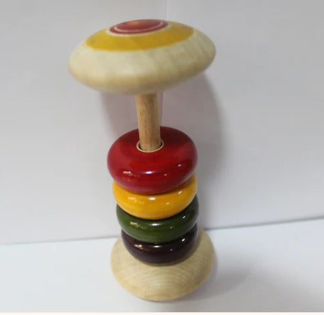 Wooden Dumbell Rattle (Ivory Wood)