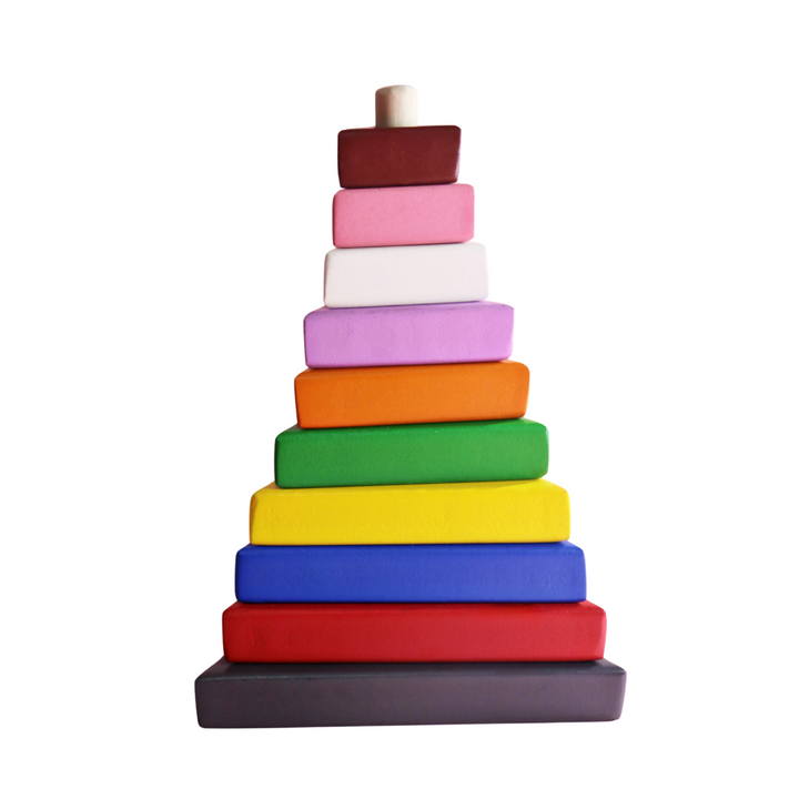 Wooden Multicolor Stacker - Triangle