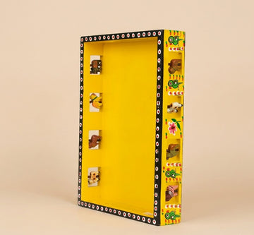 Wooden Hand painted Tray - Big (Yellow) 3
