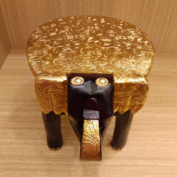 Elephant Stool Black and Gold Combo