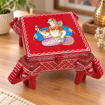 Hand Painted Jewellery Box Red 2