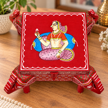 Hand Painted Jewellery Box Red 2