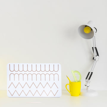 White Tracing Board / Stencils - Zigzag and MW Curve