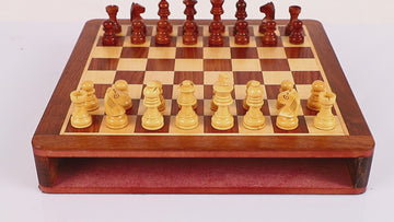 Wooden Magnetic Drawer Chessboard - 10" X 10"