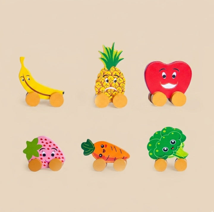 Wooden Fruits & Vegetables Car Set 2