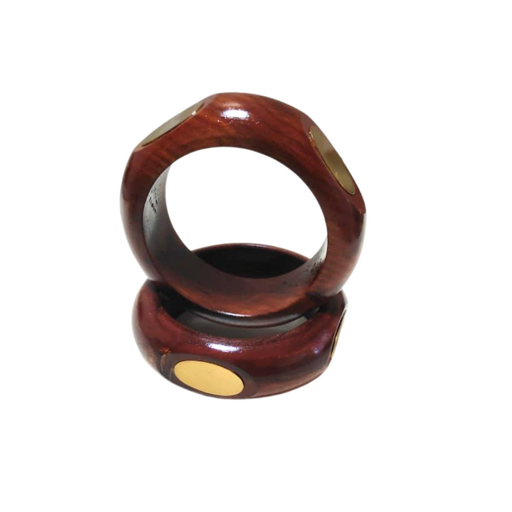 Wooden Brass Bangles (Set of 2)