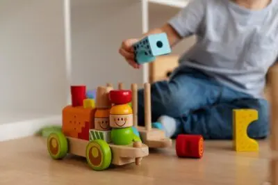Educational toy, wooden train toy