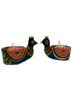 Wooden Colourful Tealight Candle holders- Peacock
