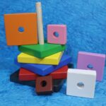 Wooden Multicolor Stacker - Square