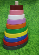 Wooden Multicolour Stacker - Oval