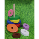Wooden Multicolour Stacker - Oval