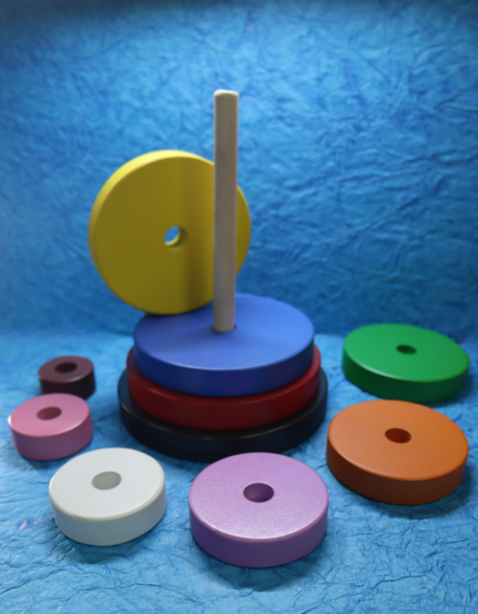 Wooden Multicolor Stacker - Round