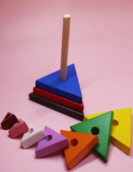 Wooden Multicolor Stacker - Triangle
