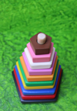 Wooden Multicolor Stacker - Pentagonal