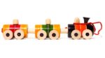 Wooden Colourful Three Coach Train
