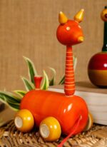 Wooden Giraffe Car - Orange