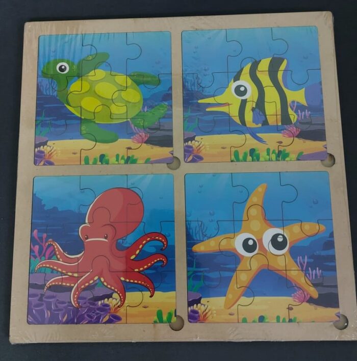 Wooden 4 Puzzles Sea Animals