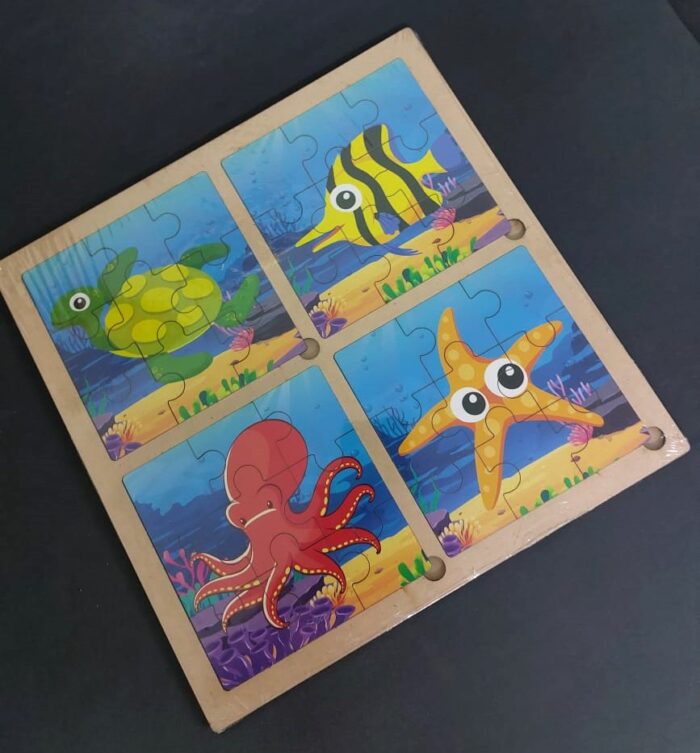 Wooden 4 Puzzles Sea Animals