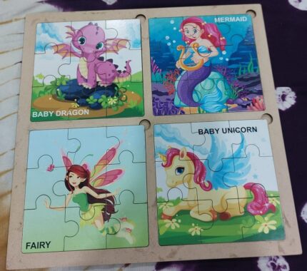 Wooden 4 in one Puzzles Unicorn
