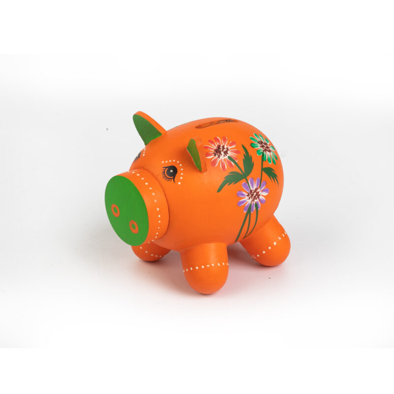 Piggy Vault Orange Piggy Vault hand painted