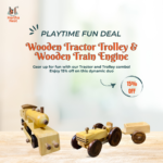 Playtime Fun Deal 3 Wooden Tractor Trolley