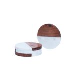 Wooden Marble Coasters (Set of 4)